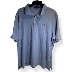 Polo Ralph Lauren Blue Cotton Short Sleeve Polo Shirt Men's XL Classic Fit
